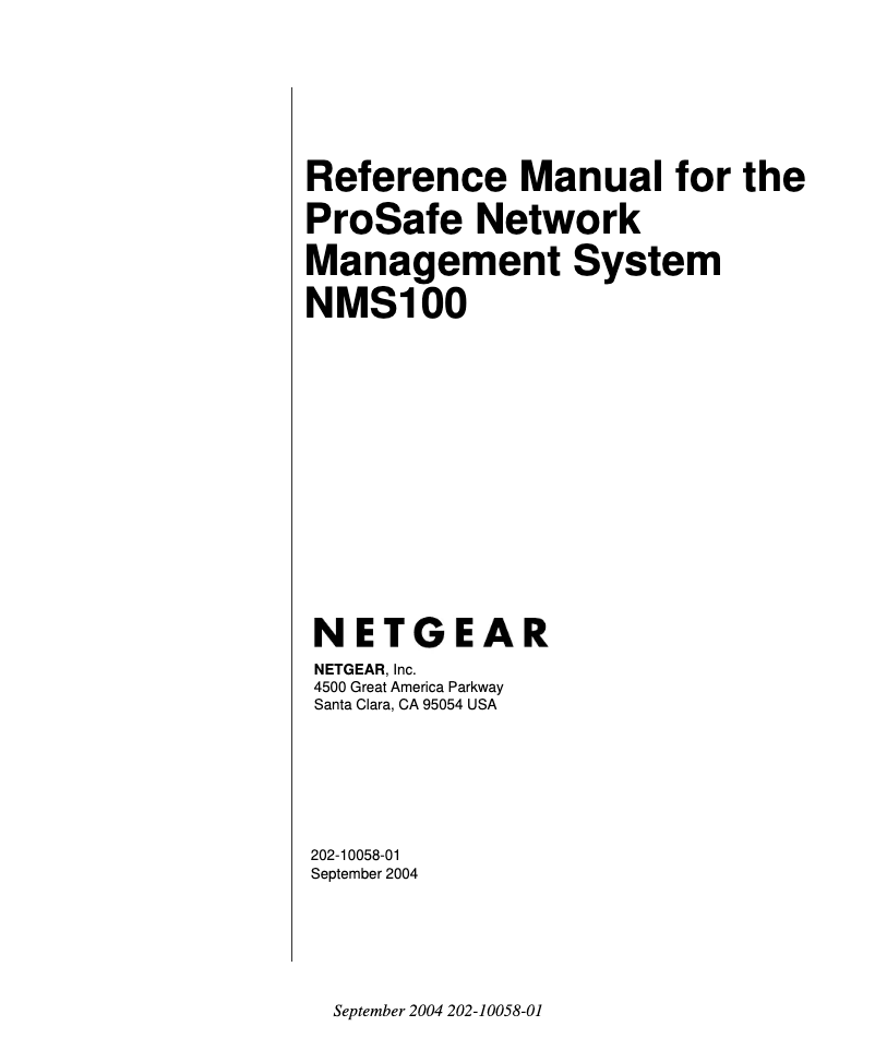 Page 1 de la notice Manuel utilisateur Netgear ProSafe NMS100