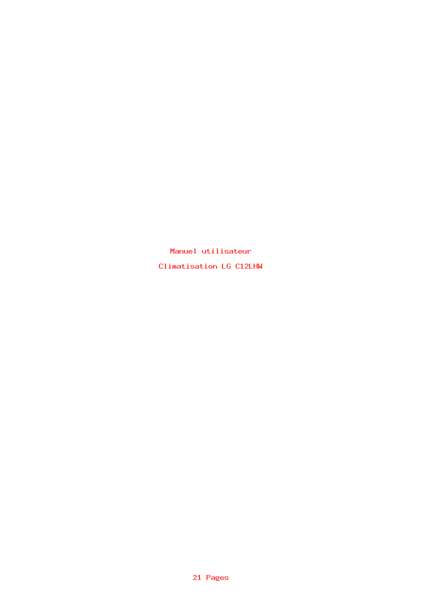 Page 1 de la notice Manuel utilisateur LG C12LHW