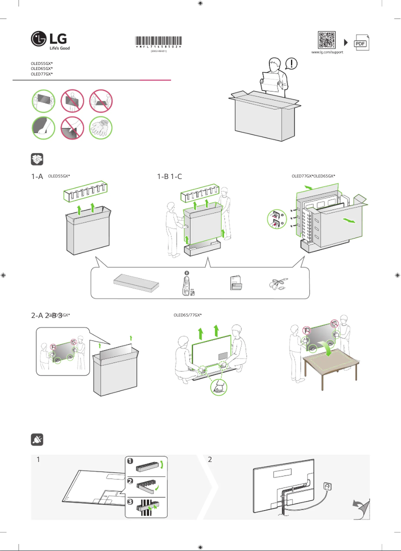 Page 1 of the manual Installation Guide LG OLED65GX6LA