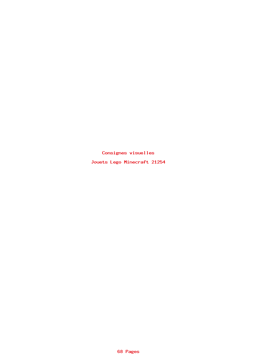 Page 1 de la notice Consignes visuelles Lego Minecraft 21254
