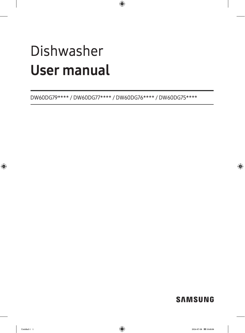 Page 1 de la notice Manuel utilisateur Samsung DW60DG790I00