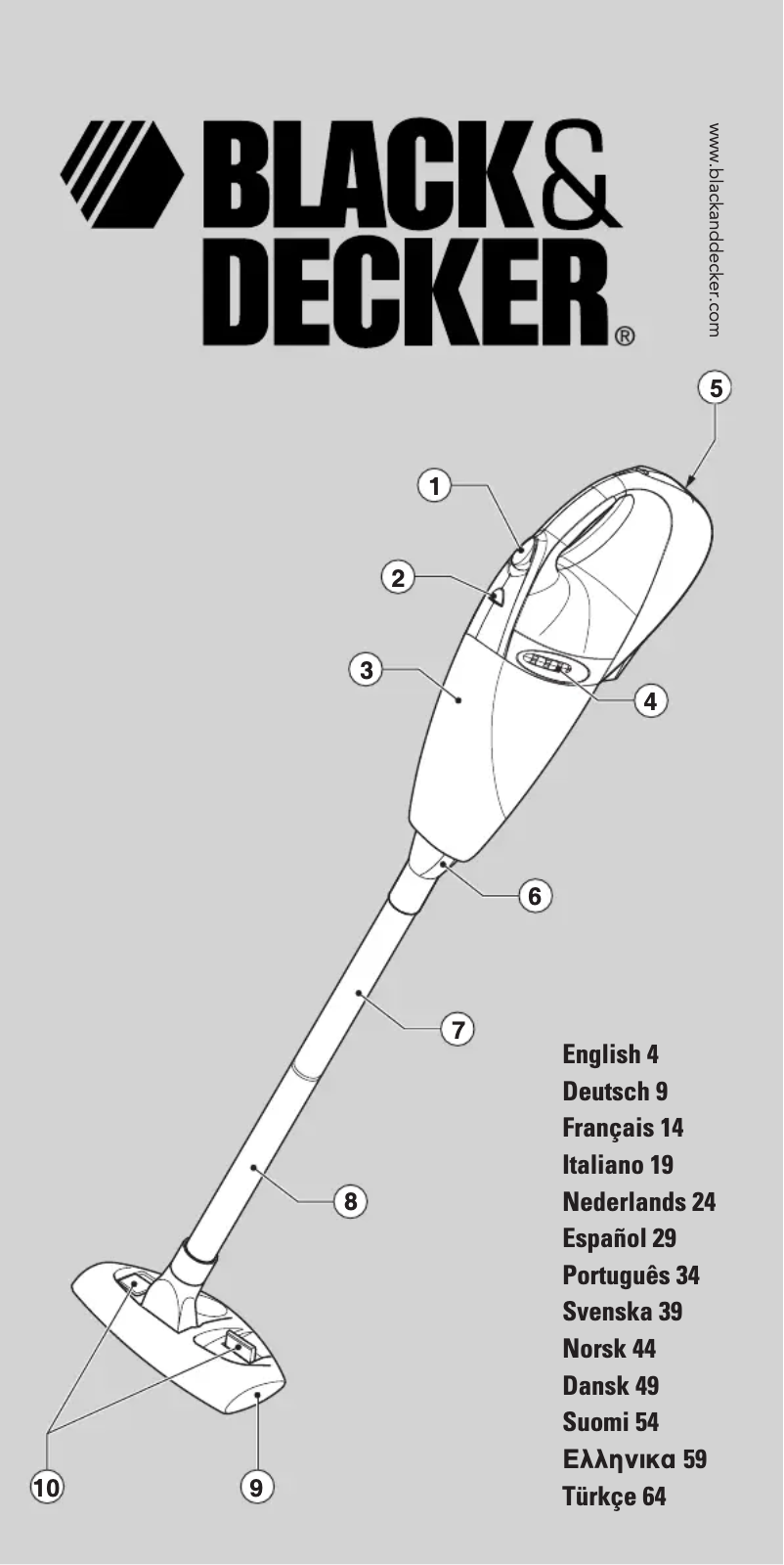 Page 1 de la notice Manuel utilisateur Black & Decker Dustbuster FCV9605K