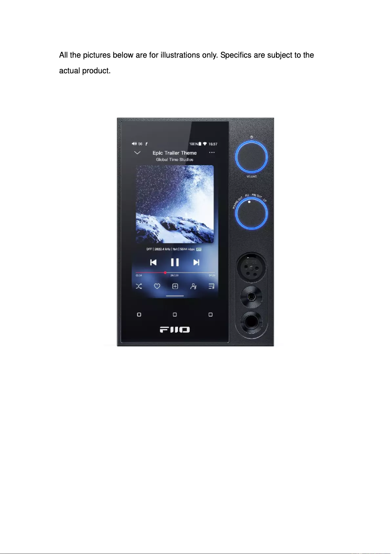 Page 1 of the manual User Manual FiiO R7