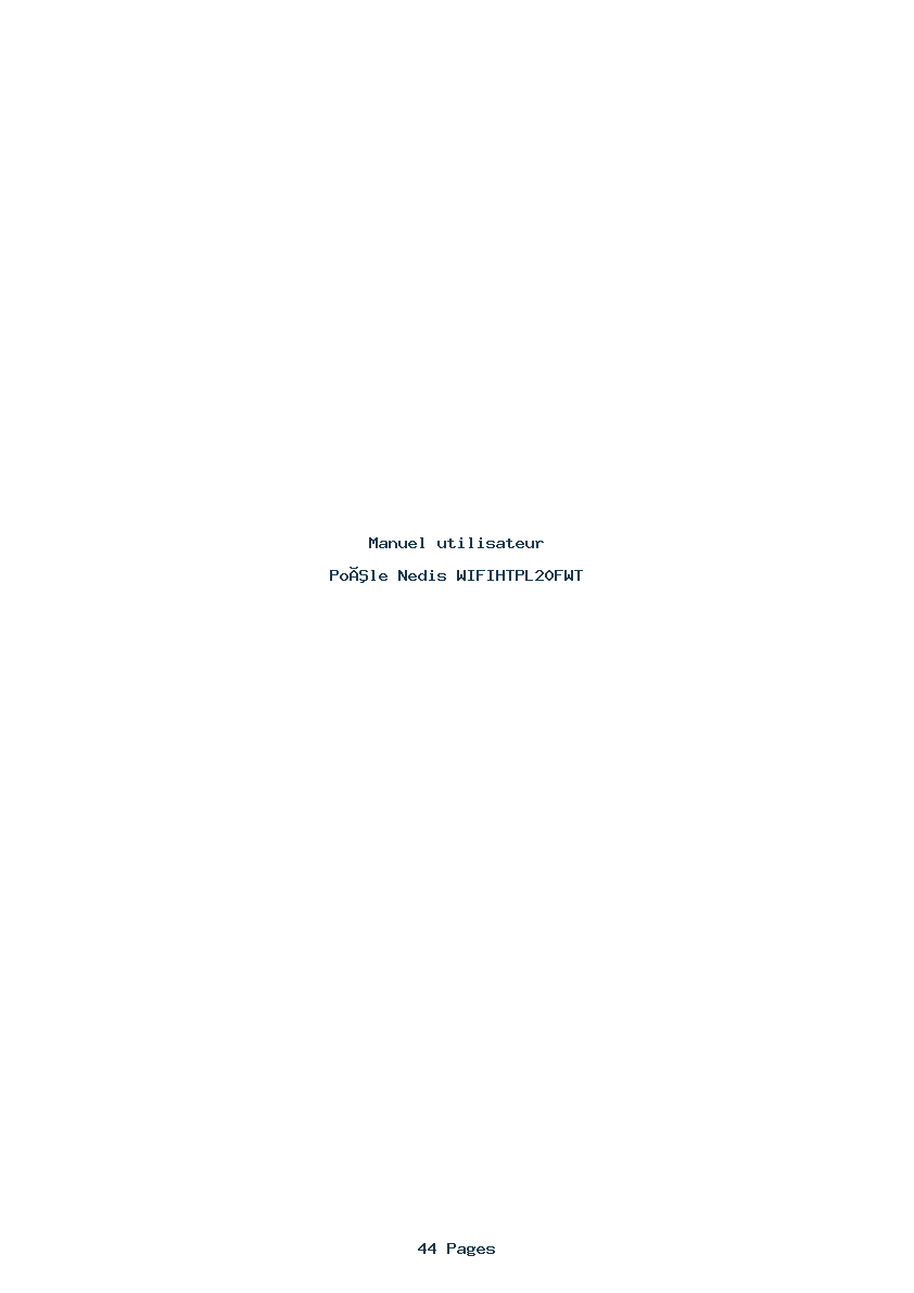Page 1 de la notice Manuel utilisateur Nedis WIFIHTPL20FWT