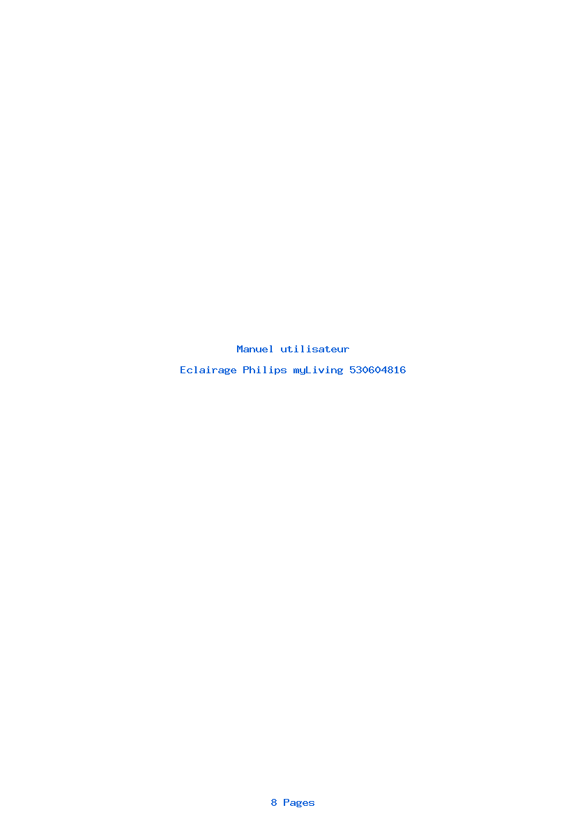 Page 1 de la notice Manuel utilisateur Philips myLiving 530604816