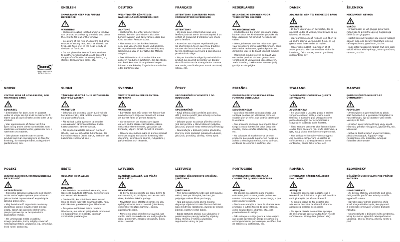 Page 1 de la notice Manuel utilisateur Ikea PS LÖMSK