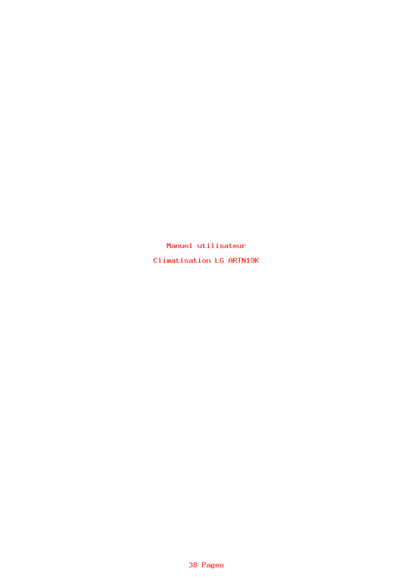 Page 1 de la notice Manuel utilisateur LG ARTN19K