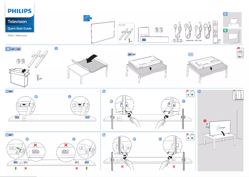 Page n°1 - Guide de démarrage rapide Philips 50PUD7906