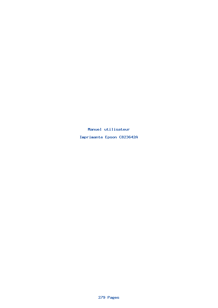 Page 1 de la notice Manuel utilisateur Epson C823642A