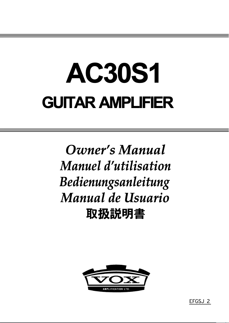 Página 1 del manual Manual de usuario VOX AC30S1