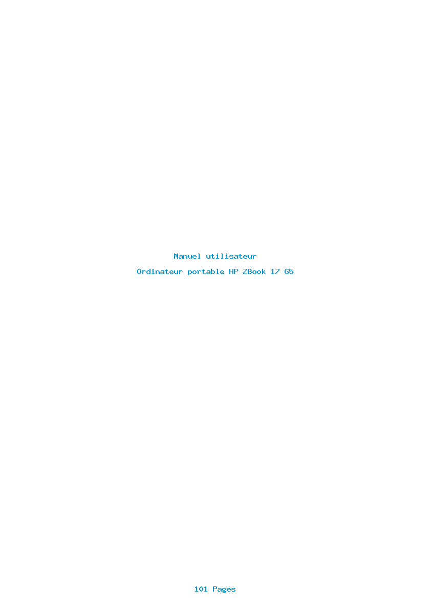 Page 1 de la notice Manuel utilisateur HP ZBook 17 G5