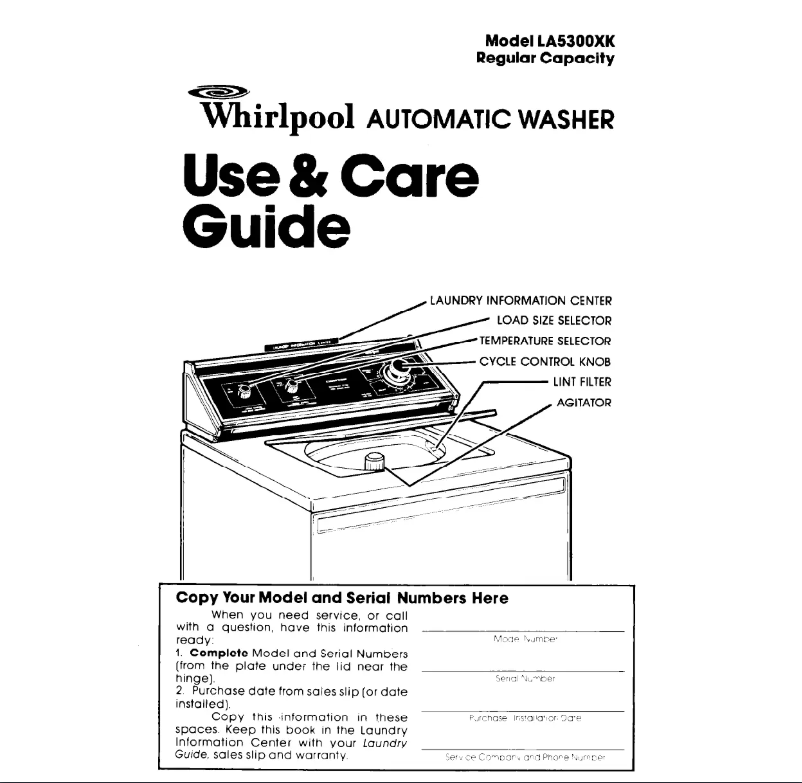 Página 1 del manual Manual de usuario Whirlpool LA5300XK