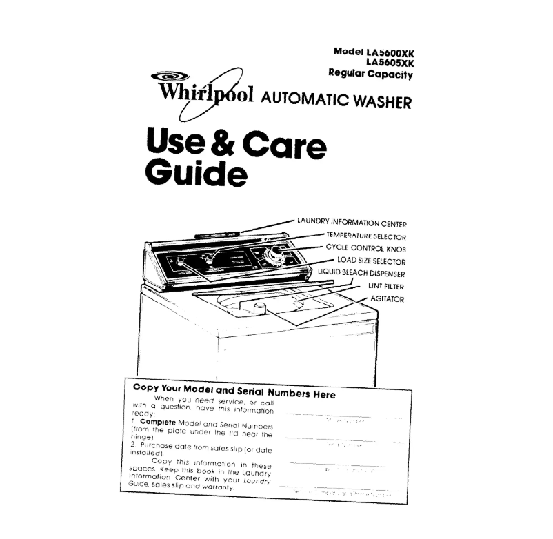 Página 1 del manual Manual de usuario Whirlpool LA5600XK