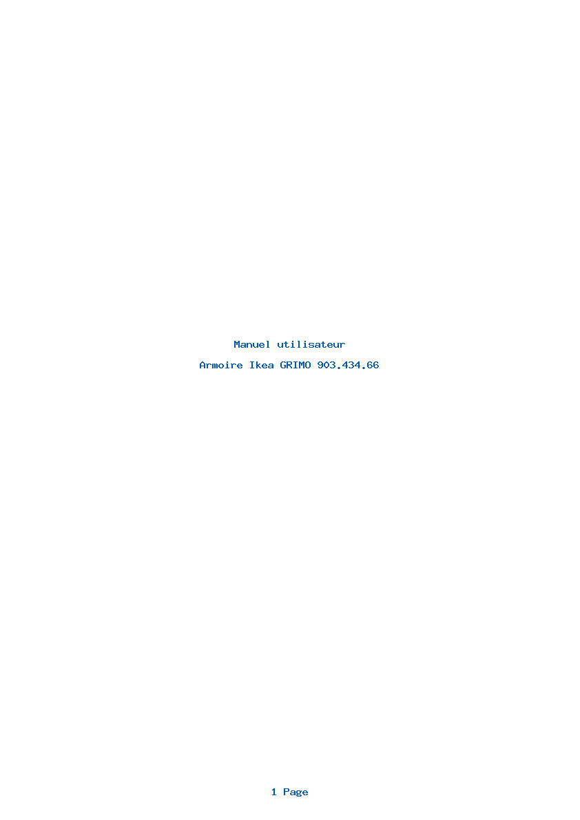 Page 1 de la notice Manuel utilisateur Ikea GRIMO 903.434.66