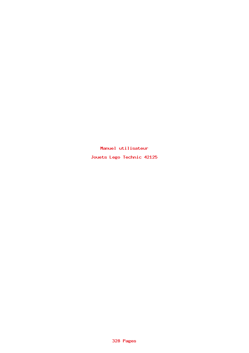 Page 1 de la notice Manuel utilisateur Lego Technic 42125
