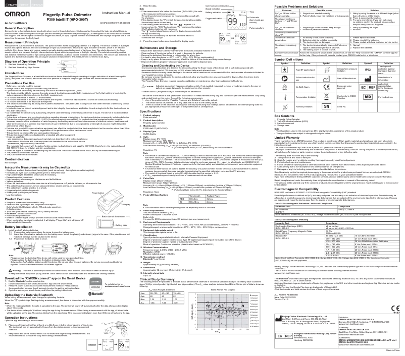 Page 1 de la notice Manuel utilisateur Omron P300 Intelli IT Pulse