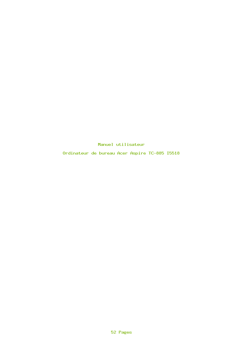 Page 1 de la notice Manuel utilisateur Acer Aspire TC-885 I5518