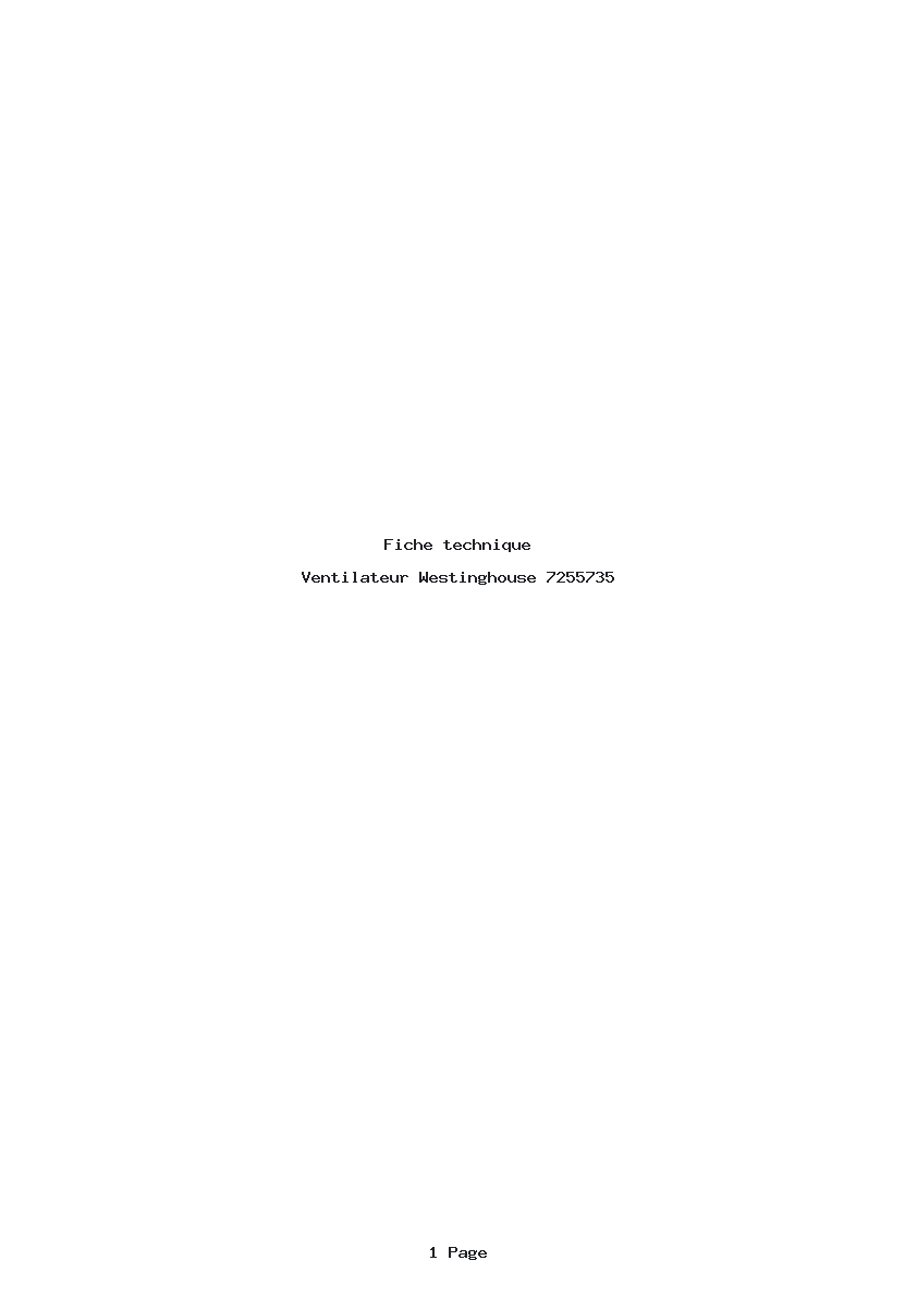 Page 1 de la notice Fiche technique Westinghouse 7255735