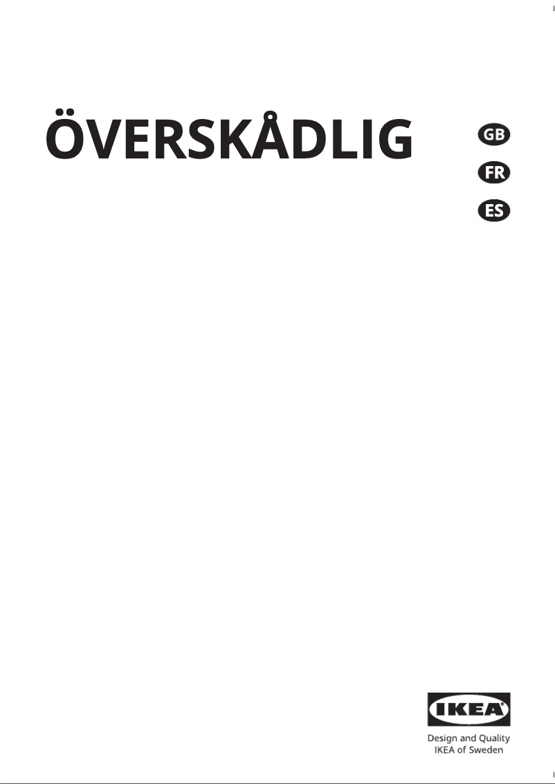 Page 1 de la notice Manuel utilisateur Ikea ÖVERSKÅDLIG 604.621.54
