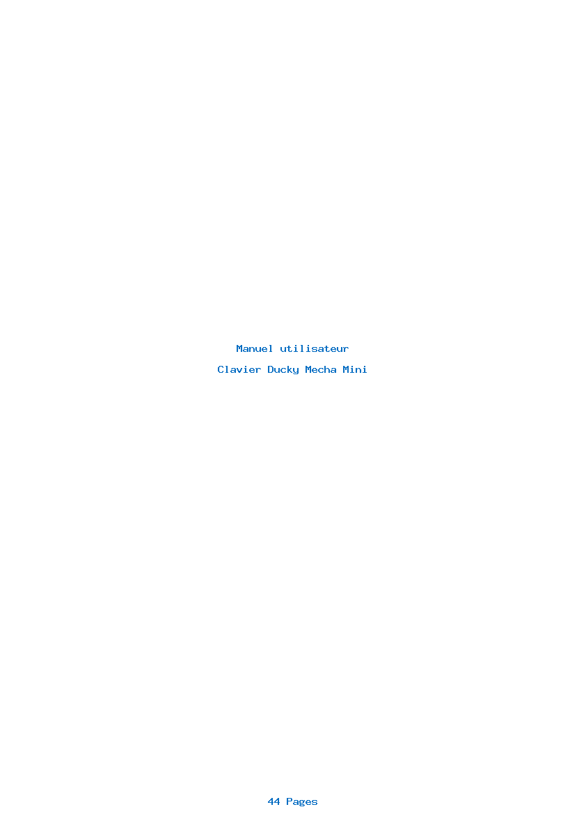 Page 1 de la notice Manuel utilisateur Ducky Mecha Mini