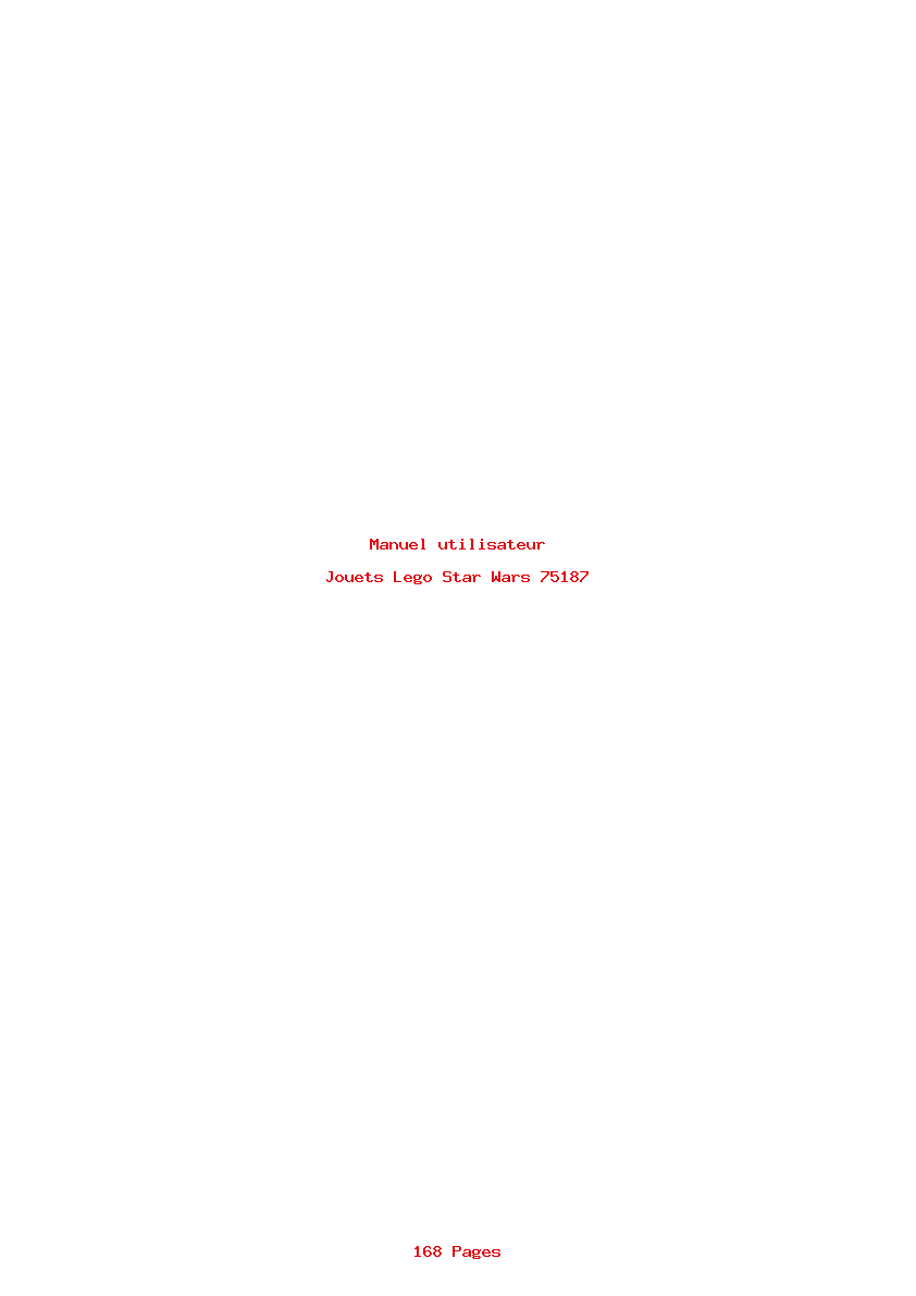 Page 1 de la notice Manuel utilisateur Lego Star Wars 75187