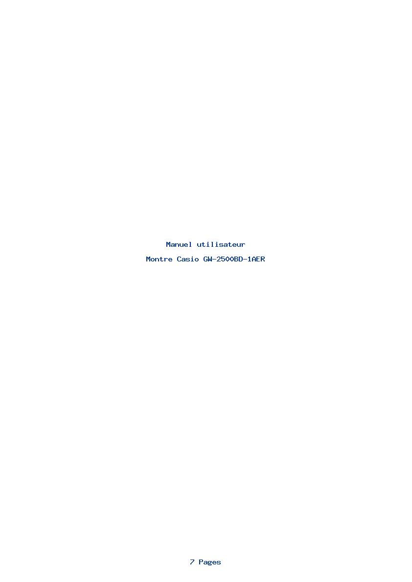 Page 1 de la notice Manuel utilisateur Casio GW-2500BD-1AER