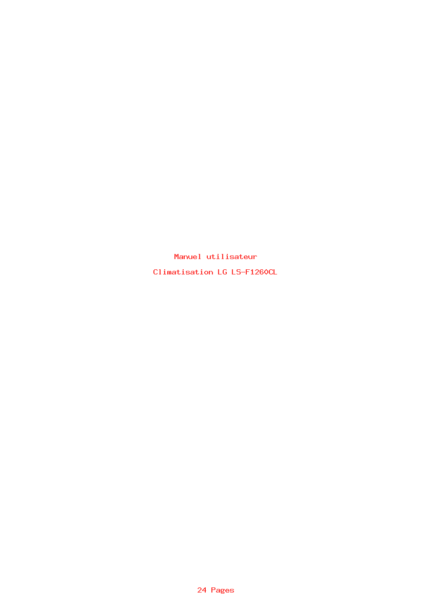 Page 1 de la notice Manuel utilisateur LG LS-F1260CL