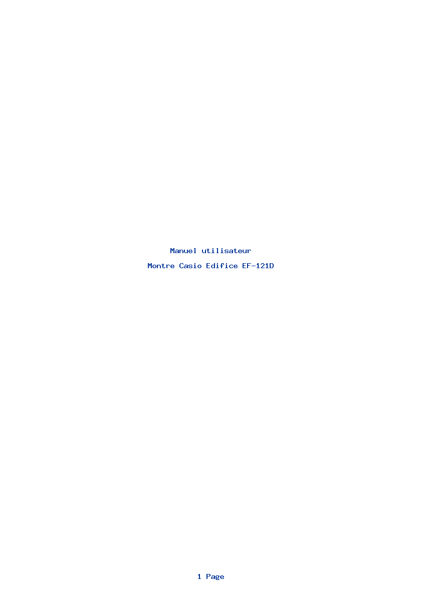 Page 1 de la notice Manuel utilisateur Casio Edifice EF-121D