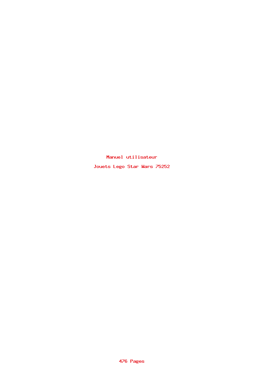 Page 1 de la notice Manuel utilisateur Lego Star Wars 75252