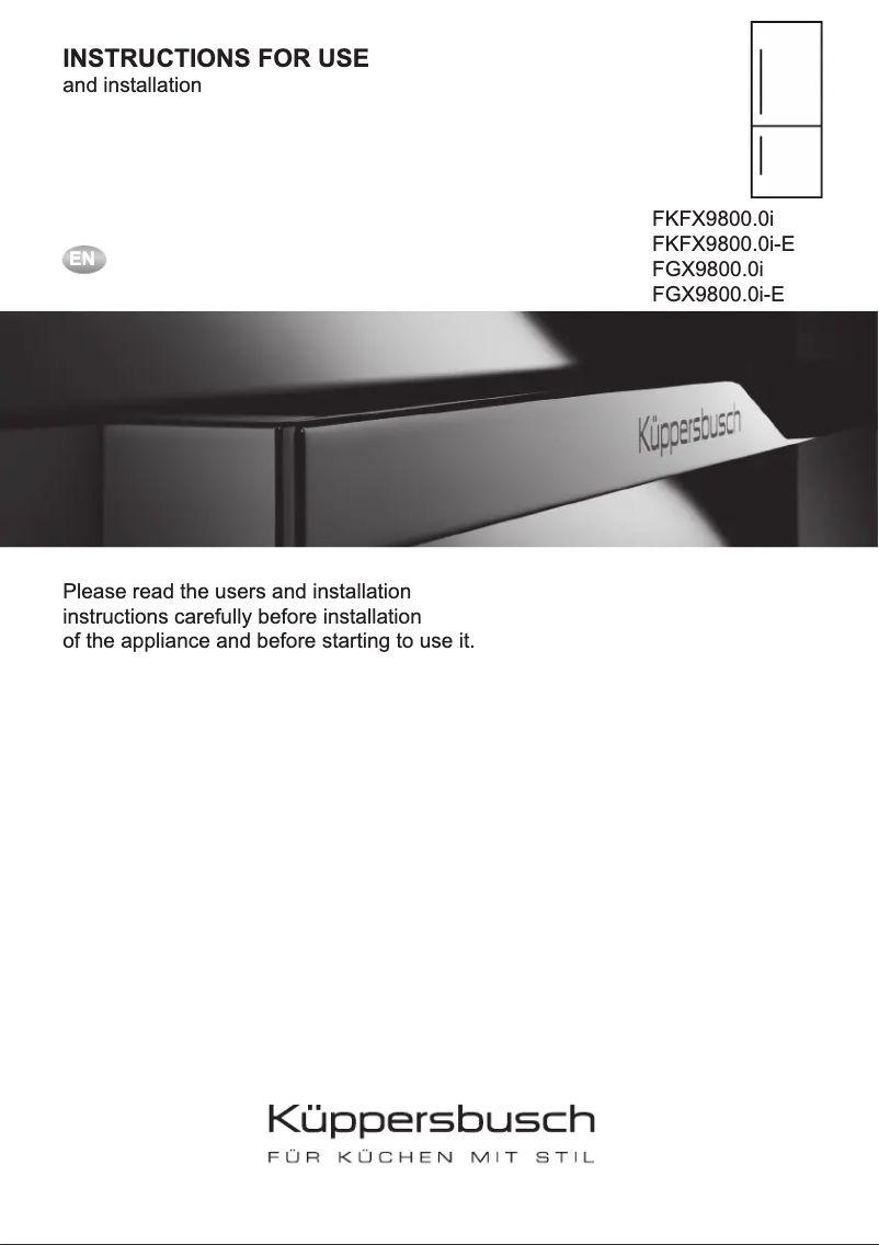 Page 1 de la notice Manuel utilisateur Küppersbusch FKFX9800.0i