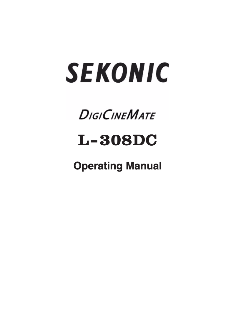 Página 1 del manual Manual de usuario Sekonic L-308 DC