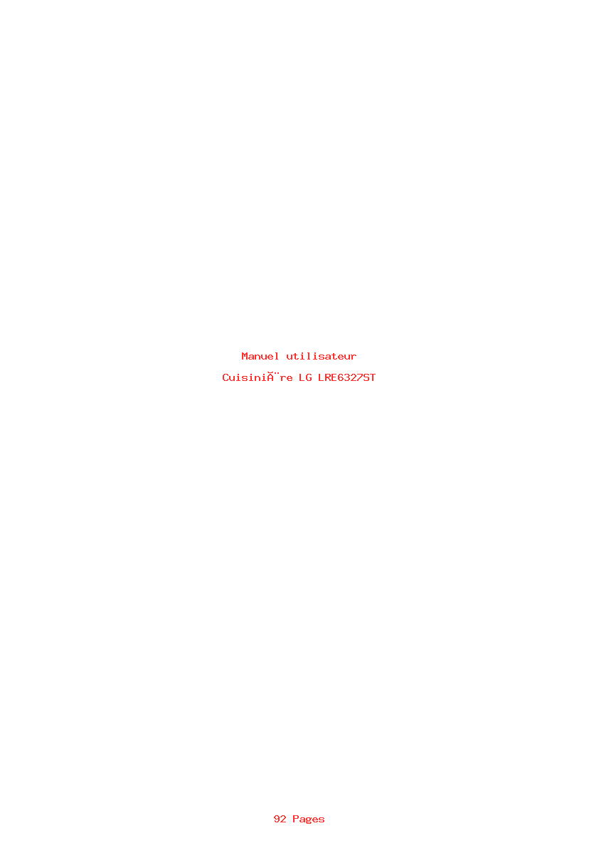 Page 1 de la notice Manuel utilisateur LG LRE6327ST