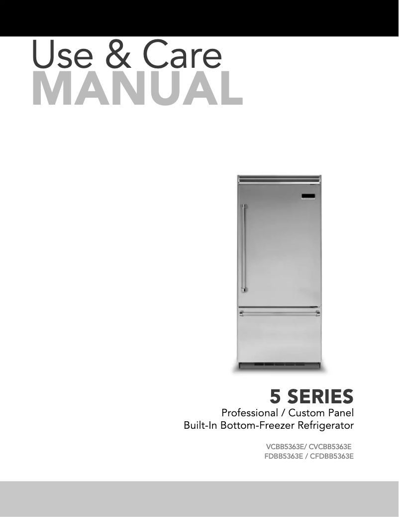 Page 1 of the manual Use and Maintenance Manual Viking VCBB5363ERSS