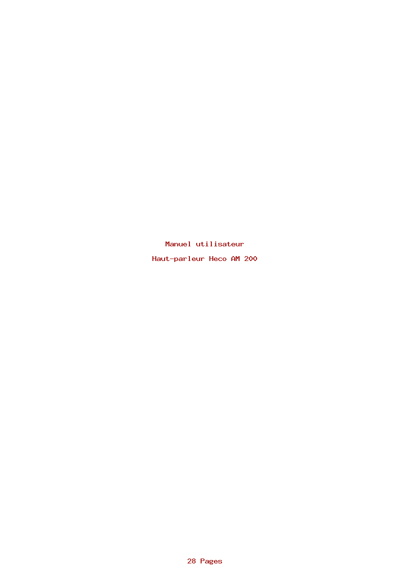 Page 1 de la notice Manuel utilisateur Heco AM 200