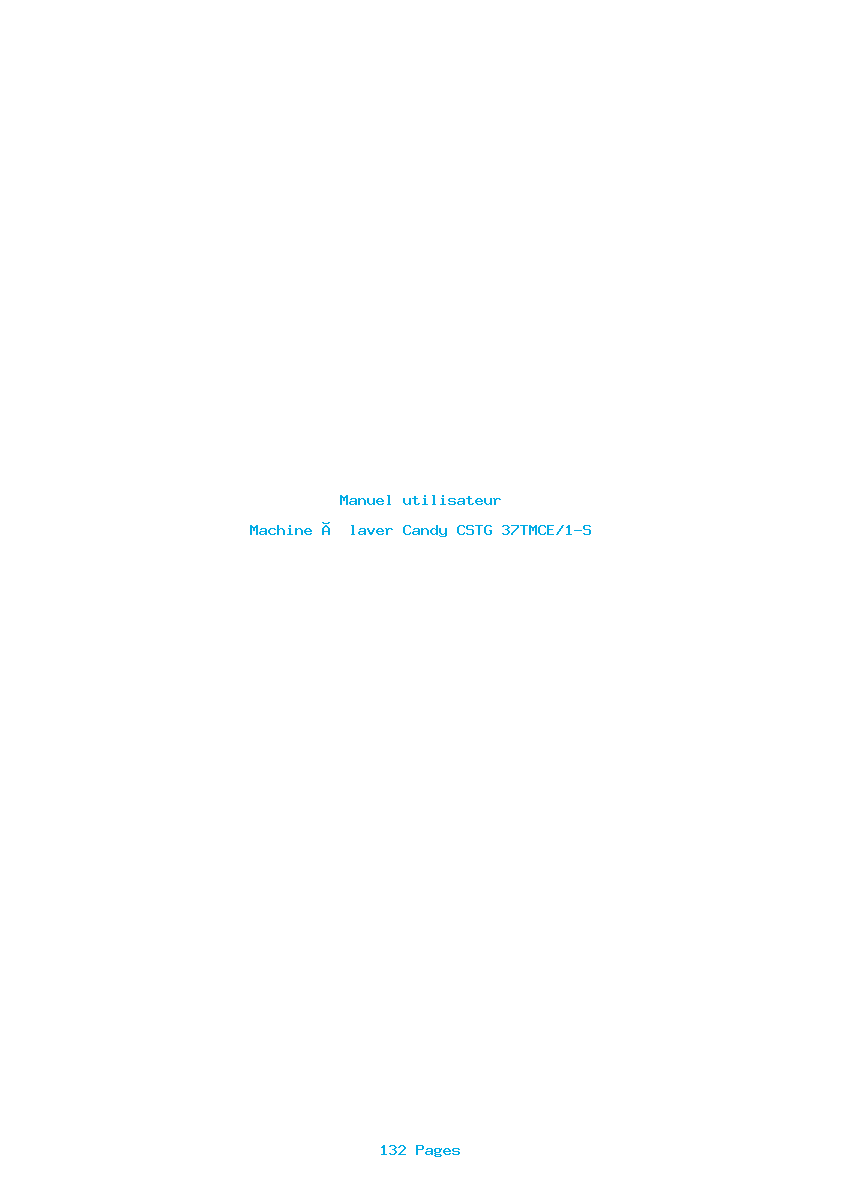 Page 1 de la notice Manuel utilisateur Candy CSTG 37TMCE/1-S