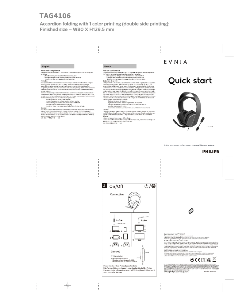 Page 1 de la notice Manuel utilisateur Philips Evnia TAG4106