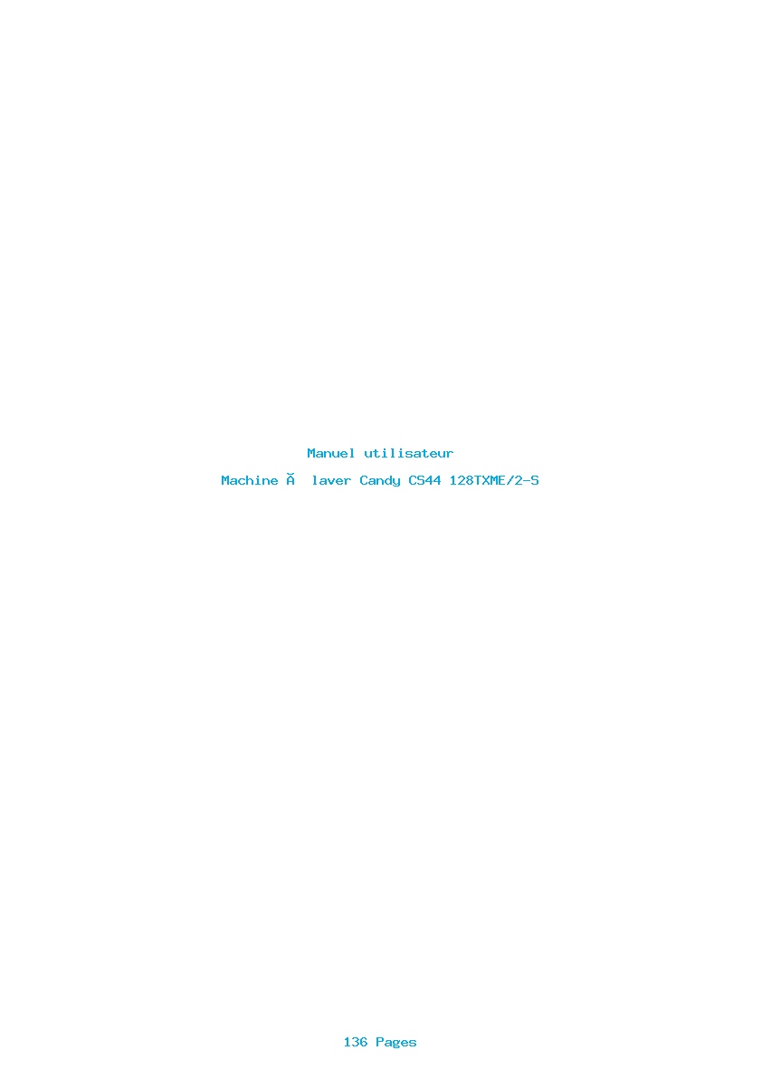 Page 1 de la notice Manuel utilisateur Candy CS44 128TXME/2-S