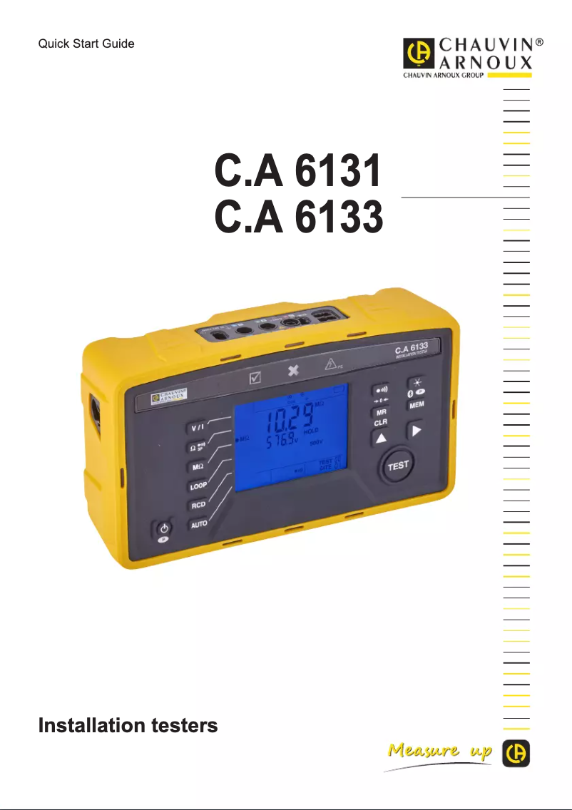 Page 1 of the manual Quick Start Guide Chauvin Arnoux C.A 6131