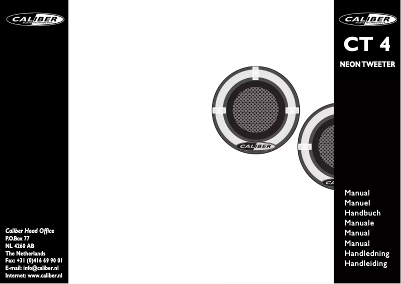 Page 1 of the manual User Manual Caliber CT4