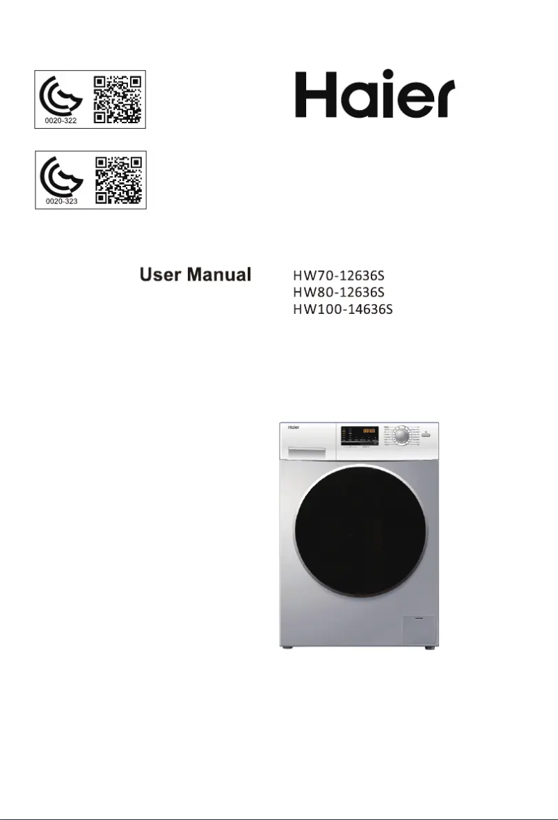 Page 1 de la notice Manuel utilisateur Haier HW100-14636S