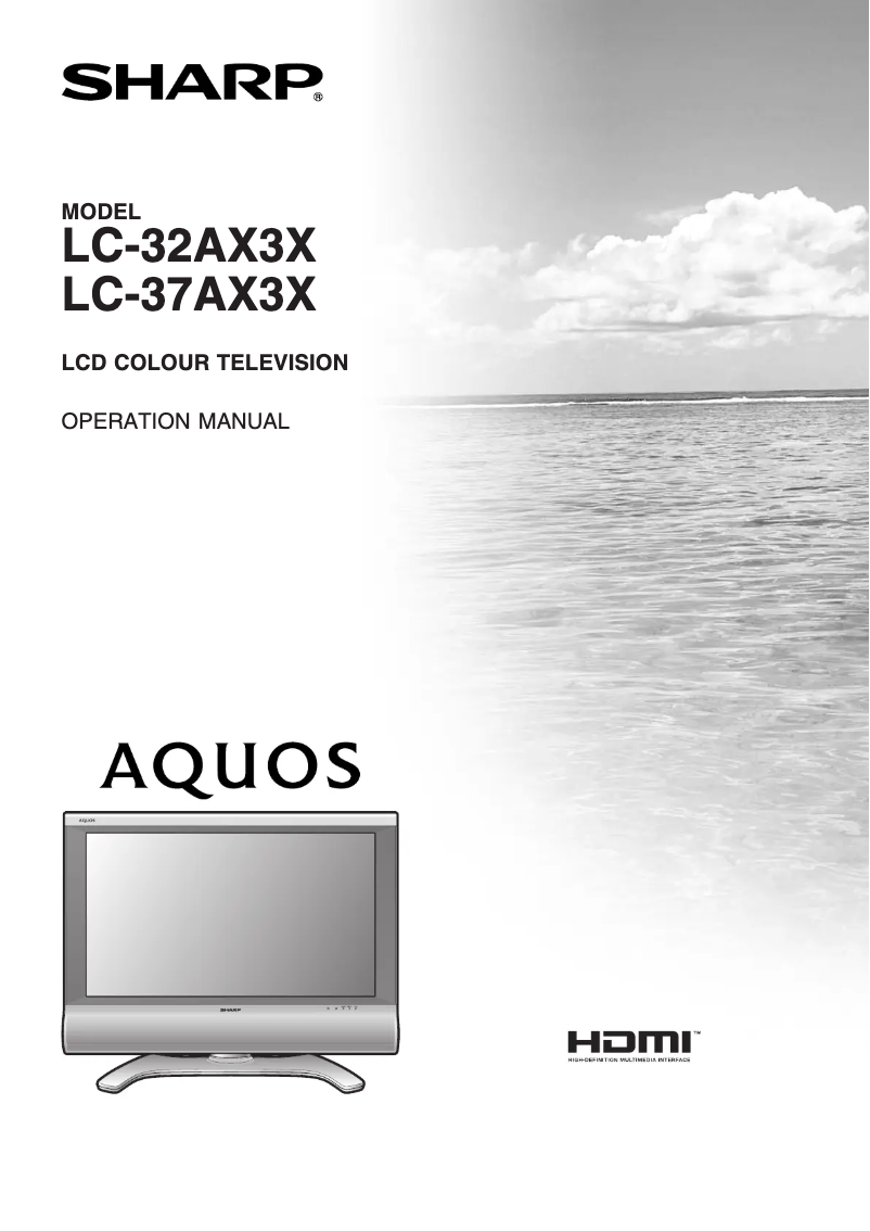 Page 1 of the manual User Manual Sharp LC-32AX3X
