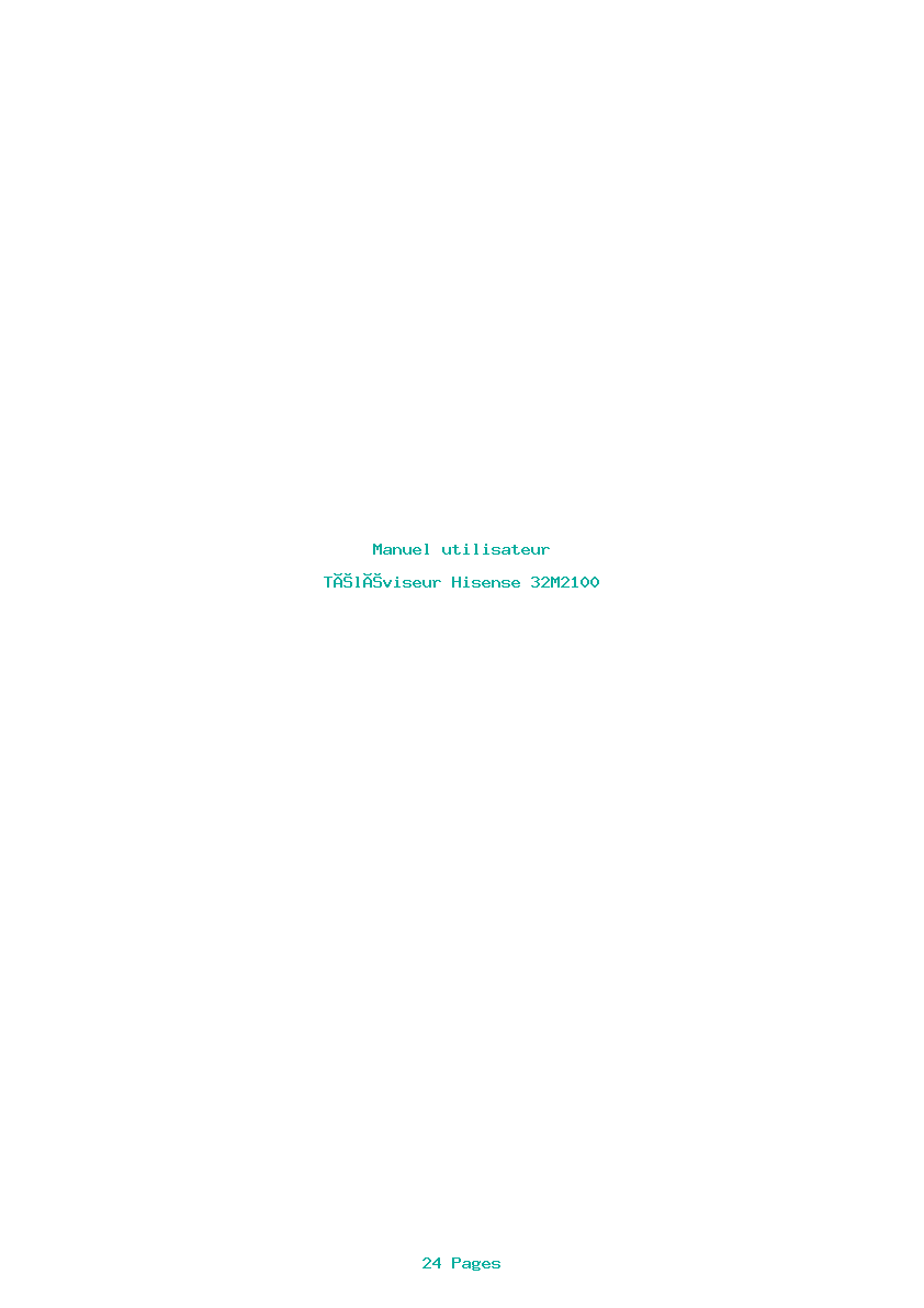Page 1 de la notice Manuel utilisateur Hisense 32M2100