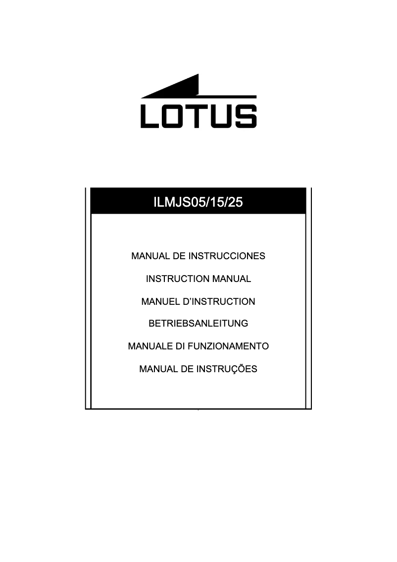 Page 1 de la notice Manuel utilisateur Lotus 15856