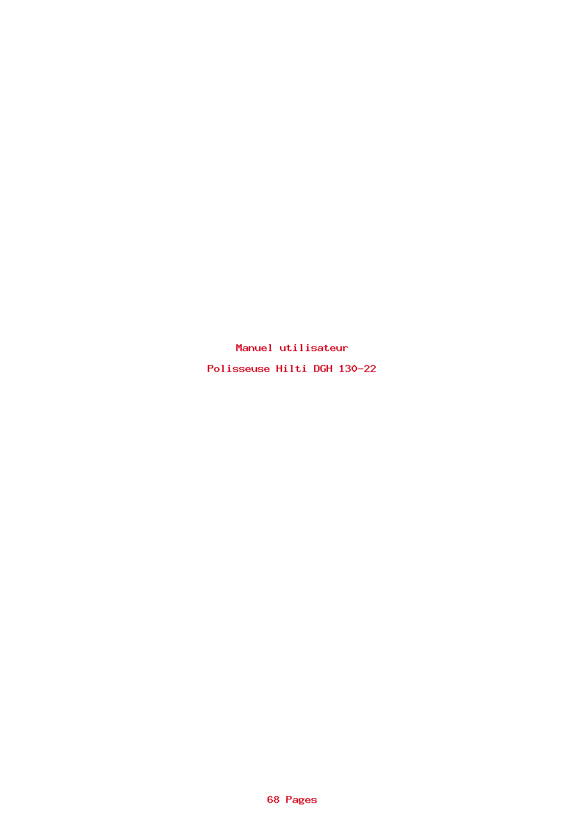 Page 1 de la notice Manuel utilisateur Hilti DGH 130-22
