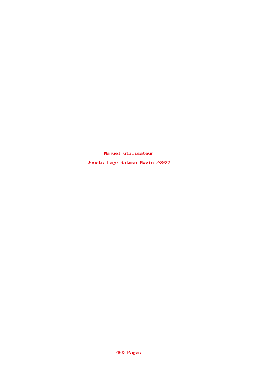 Page 1 de la notice Manuel utilisateur Lego Batman Movie 70922