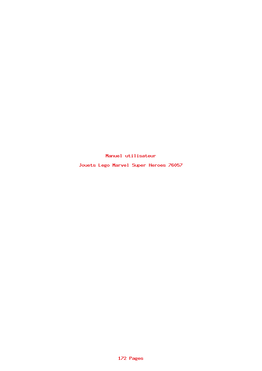 Page 1 de la notice Manuel utilisateur Lego Marvel Super Heroes 76057