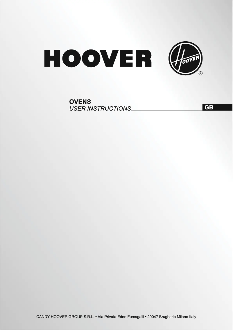 Page 1 de la notice Manuel utilisateur Hoover HDO707X