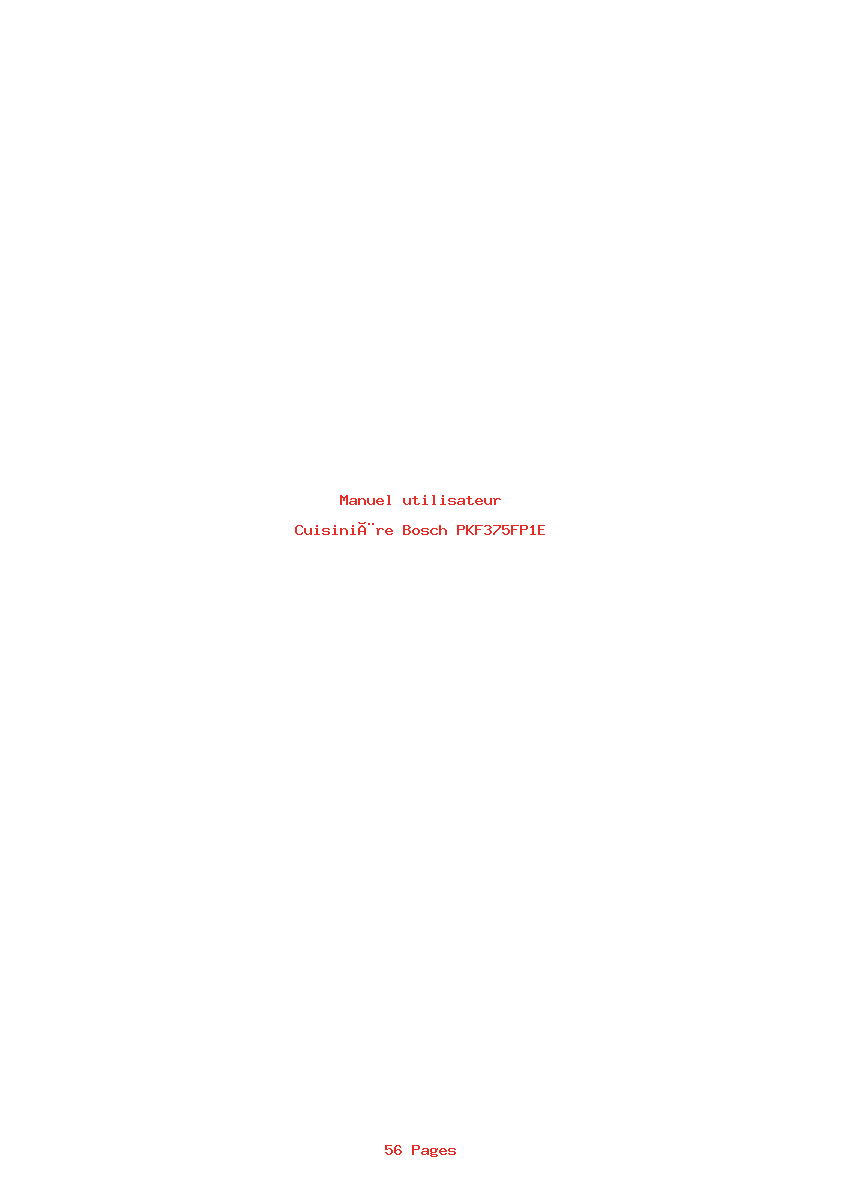 Image de la première page du manuel de l'appareil PKF375FP1E