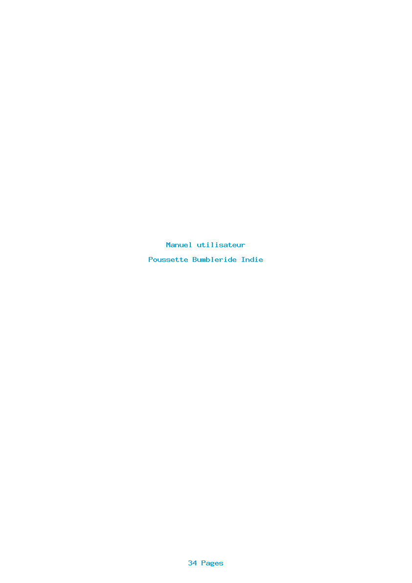 Page 1 de la notice Manuel utilisateur Bumbleride Indie