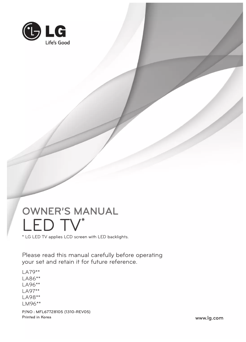 Page 1 de la notice Manuel utilisateur LG 65LA970V